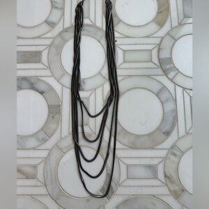 Vintage millennial gunmetal Multi-Layer Necklace